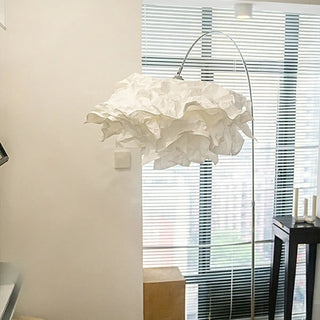 Contemporary White Paper Floral LED Floor Light Zawala Image - 3
