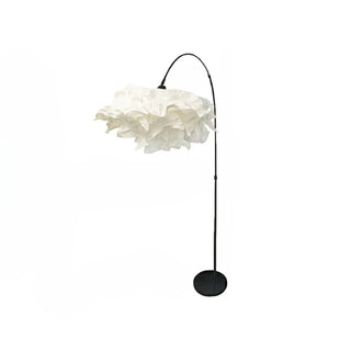 Contemporary White Paper Floral LED Floor Light Zawala Image - 7
