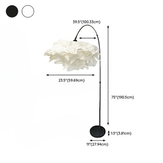 Contemporary White Paper Floral LED Floor Light Zawala #size
