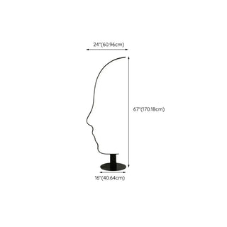 Artistic Black Face-Shaped Linear Metal Floor Lamp Zawala Image - 11