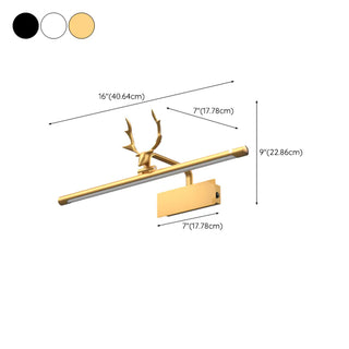 ZOWALA - Artistic Deer Antler and Linear Vanity Wall Light #size