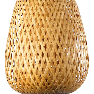 Coastal bamboo Rattan Restaurant Yellow Mini Wall Sconce Zawala Image - 10