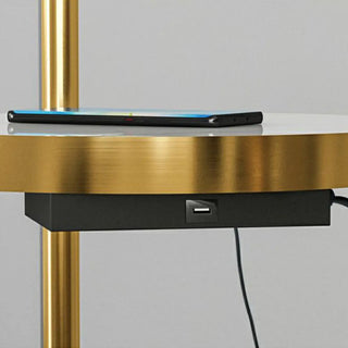 Barrel Adjustable Arched Floor Lamp with Side Table Zawala Image - 11