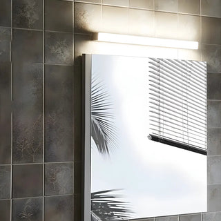 Modern Rectangular White Bathroom Vanity Wall Light Zawala Image - 2