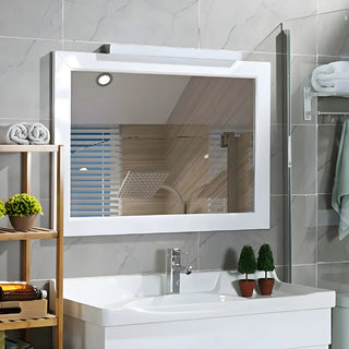 Modern Rectangular White Bathroom Vanity Wall Light Zawala Image - 3