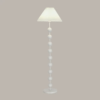 Bedside Wooden Beaded Pleated Cone LED Floor Lamp Zawala Image - 9