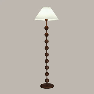 Bedside Wooden Beaded Pleated Cone LED Floor Lamp Zawala Image - 10