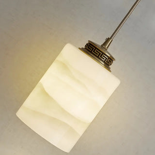 ZOWALA - Nordic Cylinder Alabaster Adjustable Height Pendant Light Image - 14