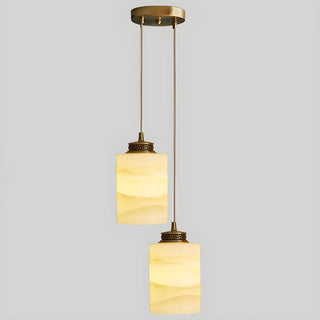 ZOWALA - Nordic Cylinder Alabaster Adjustable Height Pendant Light Image - 8