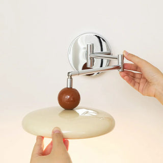 Adjustable Round Metal Bedroom Swing Arm Wall Sconce Zawala Image - 12