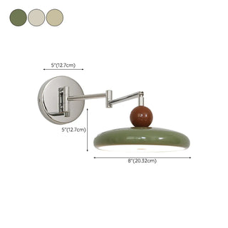 Adjustable Round Metal Bedroom Swing Arm Wall Sconce Zawala #size