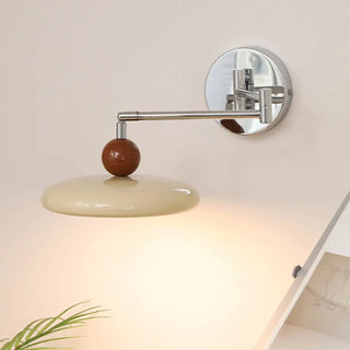 Adjustable Round Metal Bedroom Swing Arm Wall Sconce Zawala Image - 3