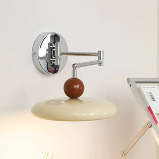 Adjustable Round Metal Bedroom Swing Arm Wall Sconce Zawala Image - 4
