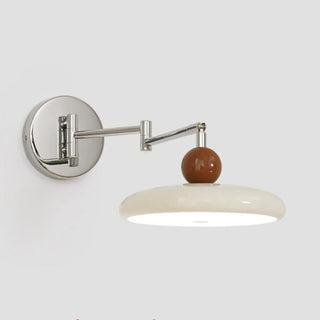 Adjustable Round Metal Bedroom Swing Arm Wall Sconce Zawala Image - 5