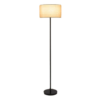 Modern Beige Drum and Black Column Metal Floor Lamp Zawala Image - 10