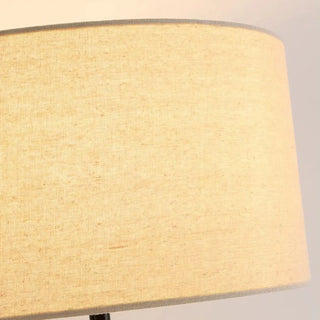 Modern Beige Drum and Black Column Metal Floor Lamp Zawala Image - 7