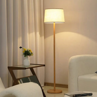 ZOWALA - Bedside Classic Beige Drum Metal Modern Floor Lamp Image - 1