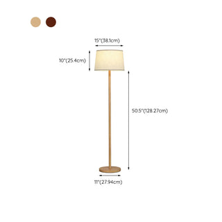 ZOWALA - Bedside Classic Beige Drum Metal Modern Floor Lamp #size