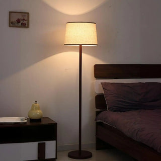 ZOWALA - Bedside Classic Beige Drum Metal Modern Floor Lamp Image - 2
