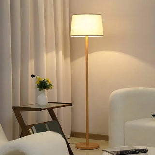ZOWALA - Bedside Classic Beige Drum Metal Modern Floor Lamp Image - 3
