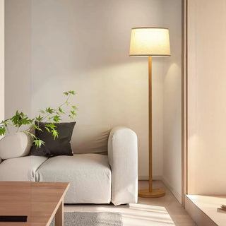 ZOWALA - Bedside Classic Beige Drum Metal Modern Floor Lamp Image - 5