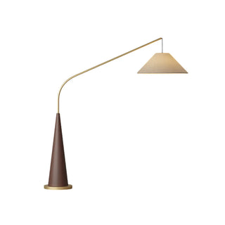 Modern Beige Cone Fabric Gibson Arc LED Floor Lamp Zawala Image - 10
