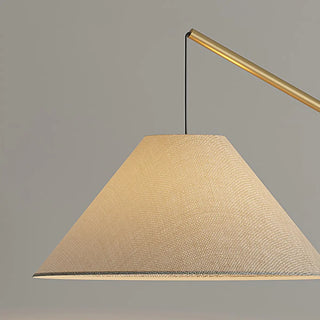 Modern Beige Cone Fabric Gibson Arc LED Floor Lamp Zawala Image - 7