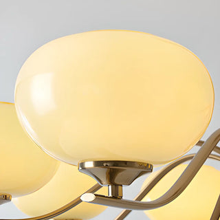 ZOWALA - Beige Glass Persimmon Walnut Living Room Chandelier Image - 16