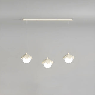ZOWALA - Modern Bedroom Leaf Metal Globe White Acrylic Pendant Light Image - 12