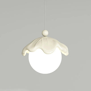 ZOWALA - Modern Bedroom Leaf Metal Globe White Acrylic Pendant Light Image - 13