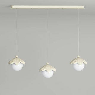 ZOWALA - Modern Bedroom Leaf Metal Globe White Acrylic Pendant Light Image - 16