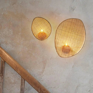 Coastal Natural Oval Rattan Bedroom Beige Wall Sconce Zawala Image - 10