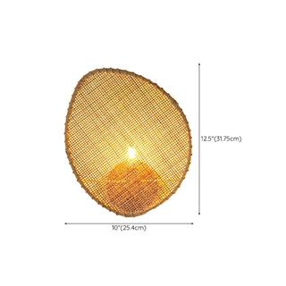 Coastal Natural Oval Rattan Bedroom Beige Wall Sconce Zawala #size