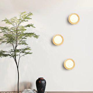 Beige Waterproof Modern Round Stone Outdoor Wall Lamp Zawala Image - 1