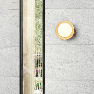 Beige Waterproof Modern Round Stone Outdoor Wall Lamp Zawala Image - 2