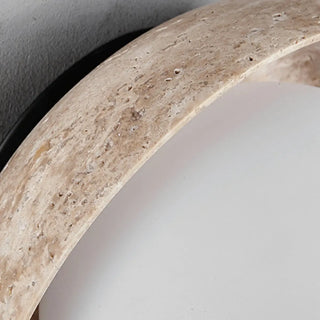 Beige Waterproof Modern Round Stone Outdoor Wall Lamp Zawala Image - 9