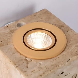 Natural Beige Square Stone Bedside LED Wall Sconce Zawala Image - 10