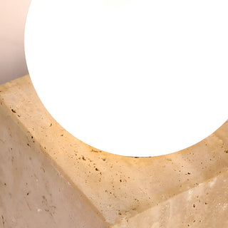 Natural Beige Square Stone Bedside LED Wall Sconce Zawala Image - 9