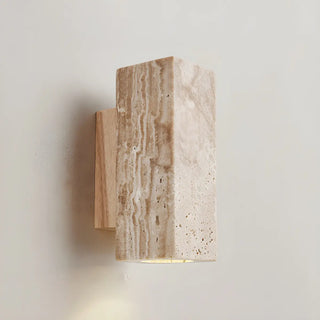 Natural Beige Rectangular Stone Bedside Wall Sconce Zawala Image - 14