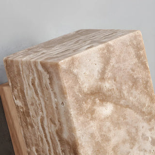 Natural Beige Rectangular Stone Bedside Wall Sconce Zawala Image - 17