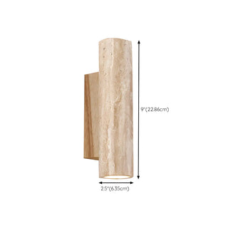 Natural Beige Rectangular Stone Bedside Wall Sconce Zawala Image - 22