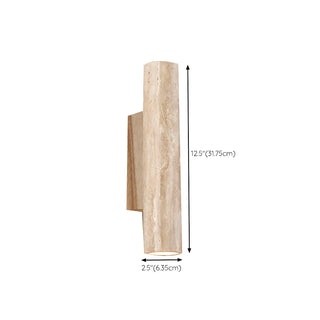 Natural Beige Rectangular Stone Bedside Wall Sconce Zawala Image - 23