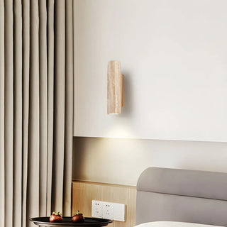Natural Beige Rectangular Stone Bedside Wall Sconce Zawala Image - 3