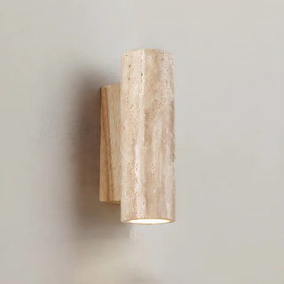 Natural Beige Rectangular Stone Bedside Wall Sconce Zawala Image - 4