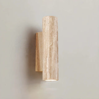 Natural Beige Rectangular Stone Bedside Wall Sconce Zawala Image - 5