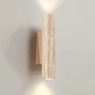 Natural Beige Rectangular Stone Bedside Wall Sconce Zawala Image - 6