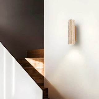 Natural Beige Rectangular Stone Bedside Wall Sconce Zawala Image - 7