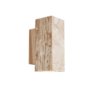 Natural Beige Rectangular Stone Bedside Wall Sconce Zawala Image - 8