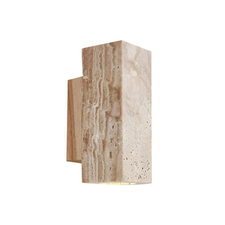 Natural Beige Rectangular Stone Bedside Wall Sconce Zawala Image - 9