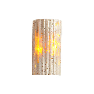 ZOWALA - Modern Beige Stone Cylinder Exterior LED Wall Lamp Image - 13